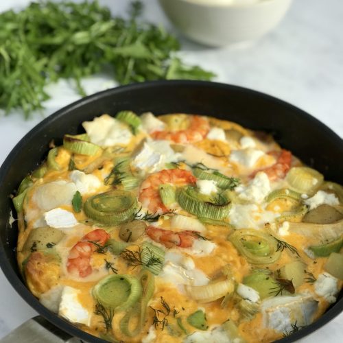 Leek-Potato-Prawn-Frittata